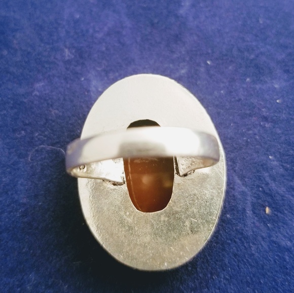 Arora borialis drutzy and sterling silver ring - Picture 5 of 6